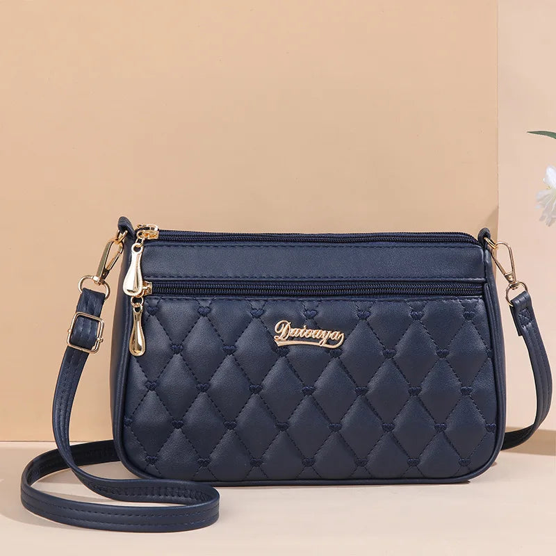 Luxury Yogodlns Embroidered Messenger Bag – Women's Leather Handbag with Cute Hair Ball Charm