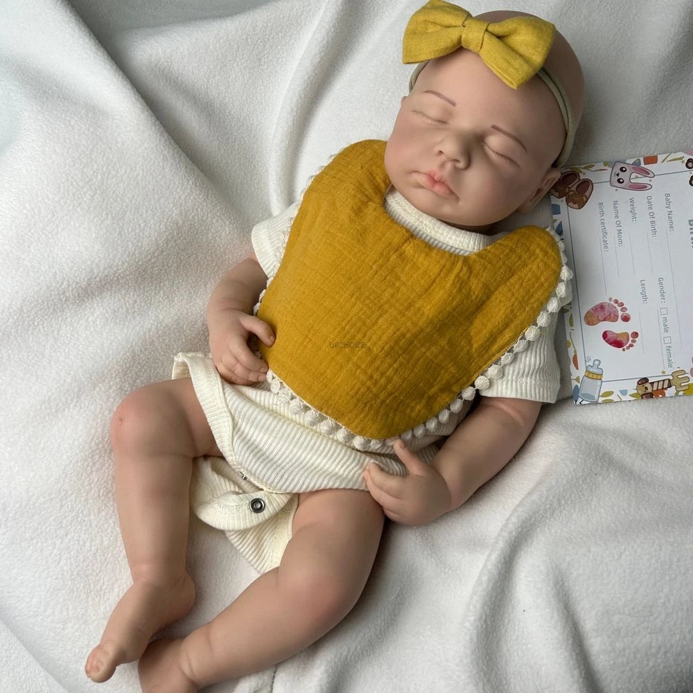 Lifelike 20Inch Full Body Soft Silicone Reborn Baby Girl/ Boy Dolls Realistic Textures Durable Materials As Keepsakes Kids Toy